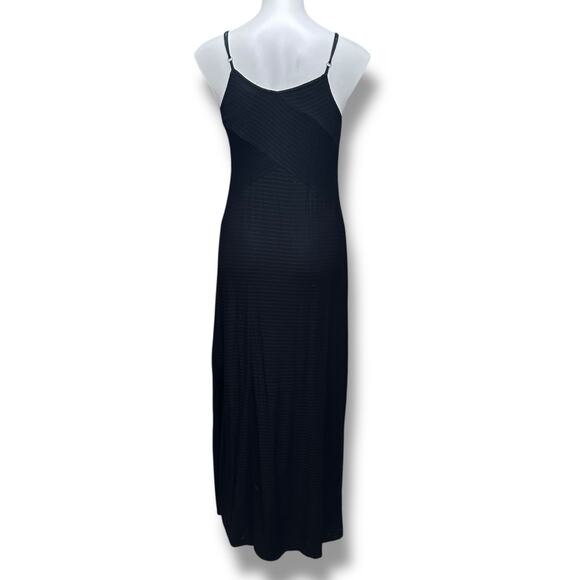 Faded Glory Maxi Dress L Black Textured Summer Whimsygoth Grunge Capsule Y2K - Picture 4 of 12
